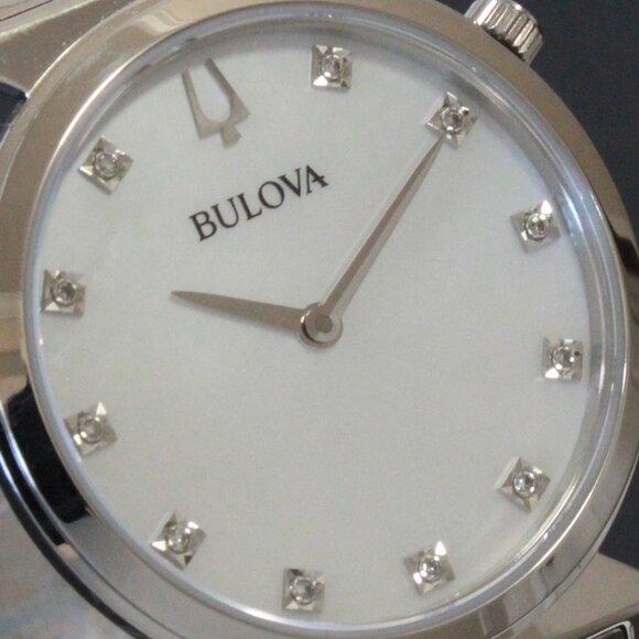 Bulova Ladies Regatta Quartz Watch MOP Dial 11 Diamond Indicese Classic 2 Hander - Picture 12 of 13